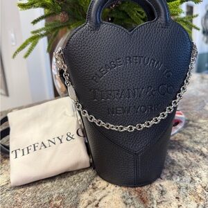 Beautiful Tiffany & Co. Black Mini Bag with Chain NWOT